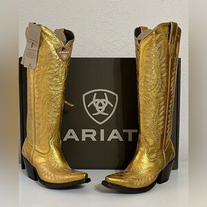 NWTS Women's Ariat Casanova X Toe
Western Boot Size 8 B Med Royalty Shine Gold